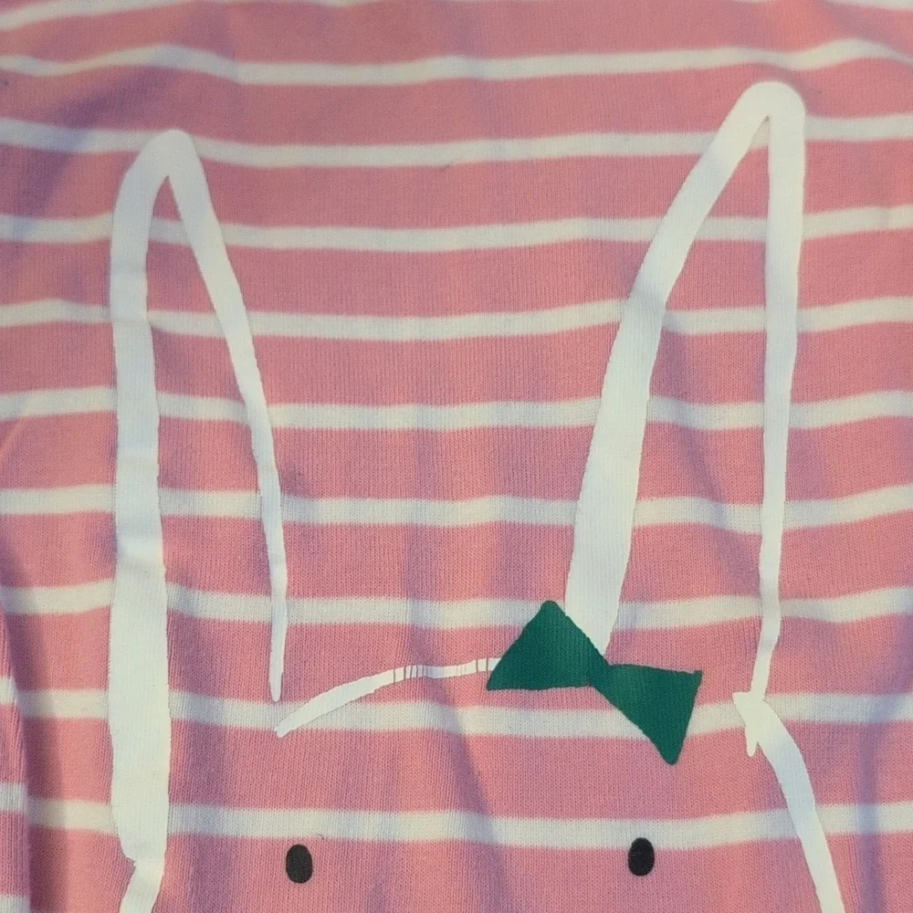 Hanna Andersson Easter Bunny Pink, White & Green Pajama Set Size 2T